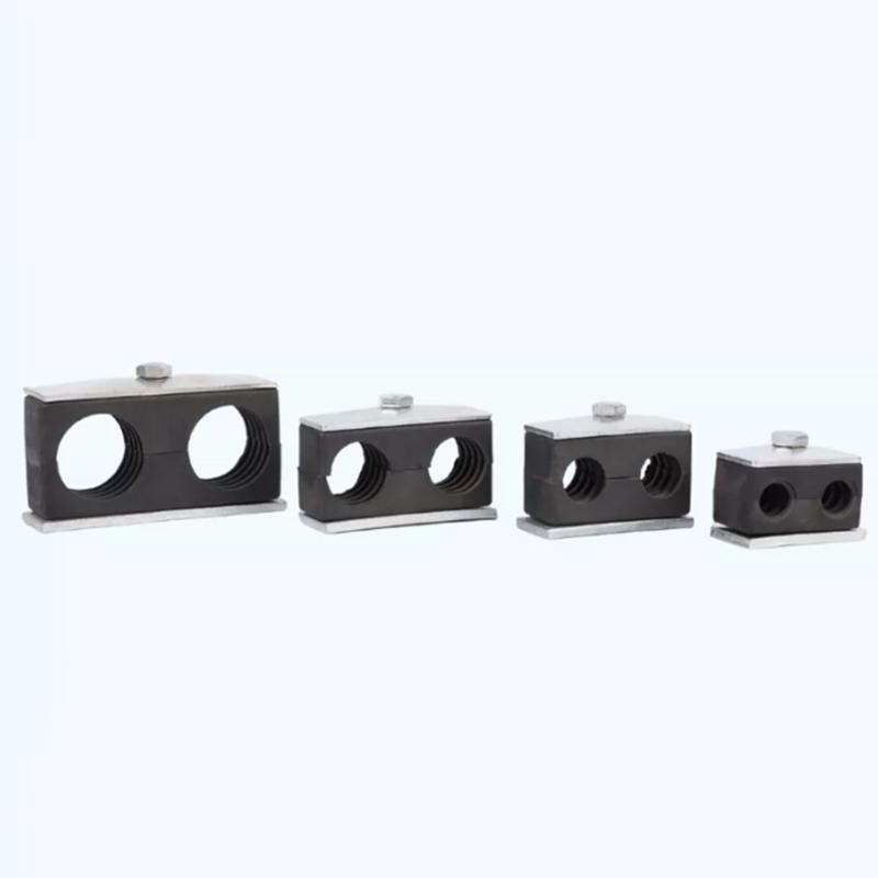 2PCS Black Plastic Pipe Bolted Clips 6-35mm Diameter Tube Clamp Fastener Kit for Home Improvement