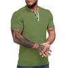 Mens Slim Fit V Neck Henley Short Sleeve Solid Casual T Shirt