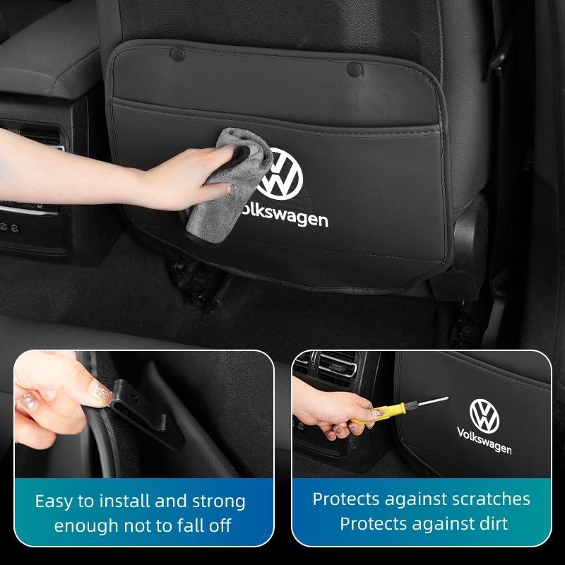 2026 Hot For Volkswagen VW Car Seat Back Anti Kick Protective Pad Cover Anti-Scratch Mat For VW Tiguan CC Jetta Polo Golf Passat