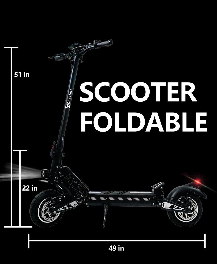 DT10 DriveTron Foldable Adult Electric Scooter, 50km/h Electric Kick Scooter, 1000W Skateboards, 48V 15.6Ah Kickboard E-Scooter