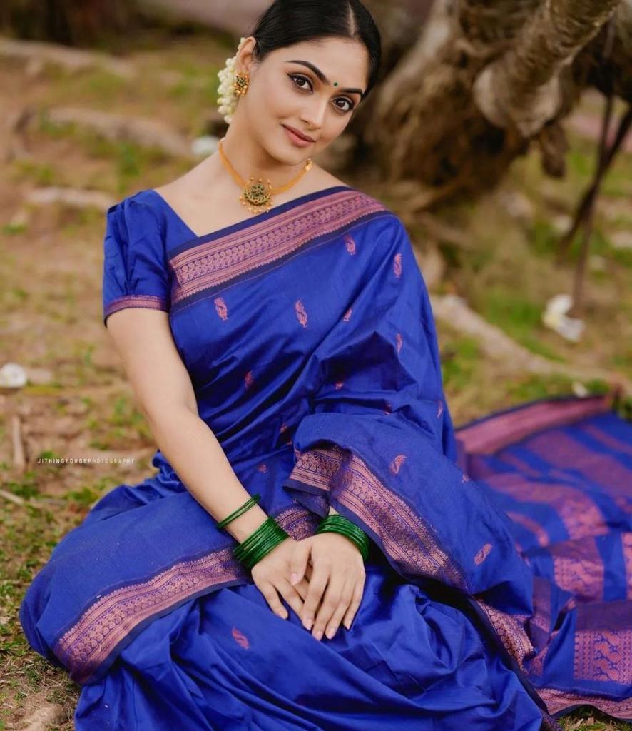 Magnifique Jari doré avec un nouveau design en soie Lichi douce