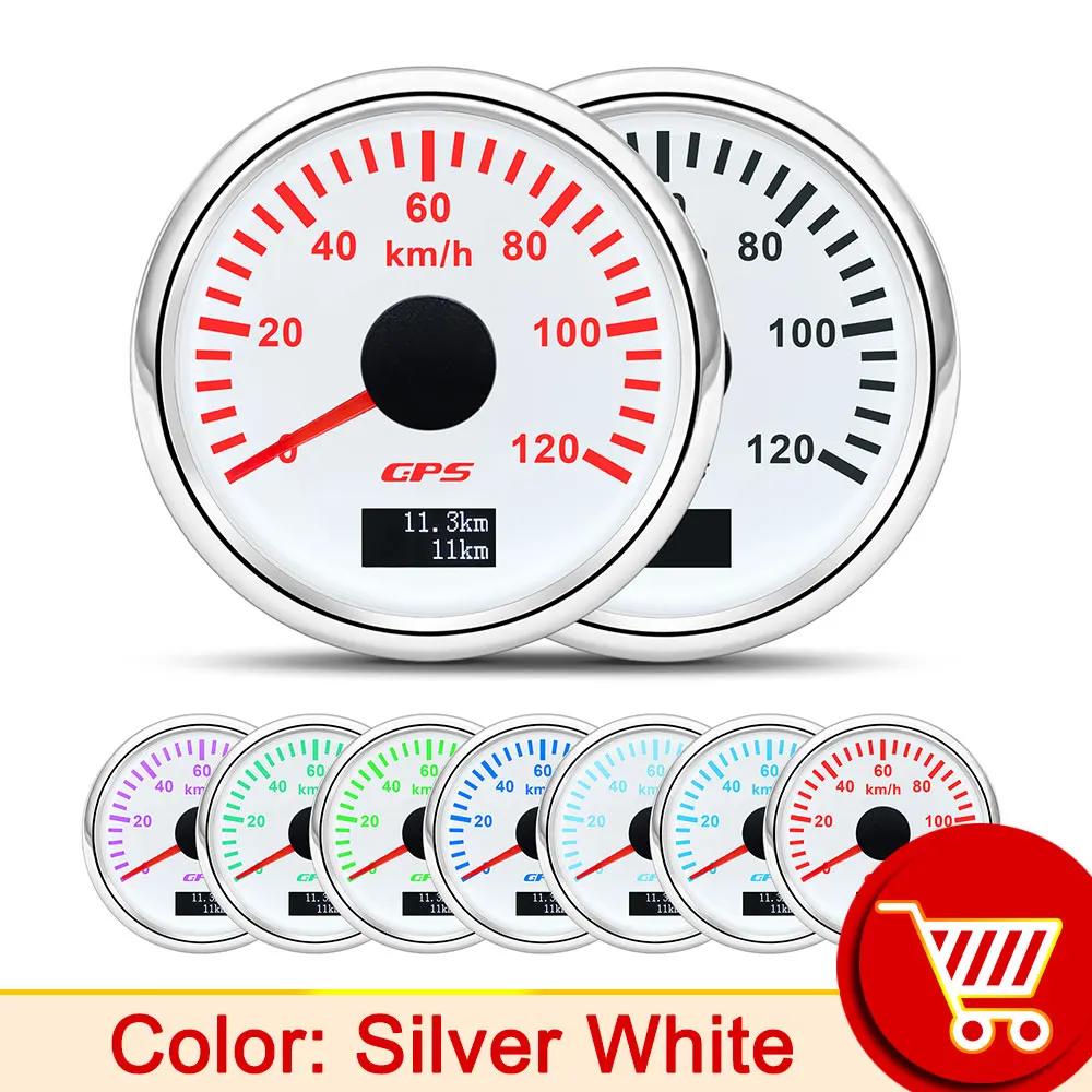 AD 7 Color Backlight 52MM Digital GPS Speedometer Gauge KMH Suitable For Both 12V And 24V Vehicles Waterproof Boat Yachts