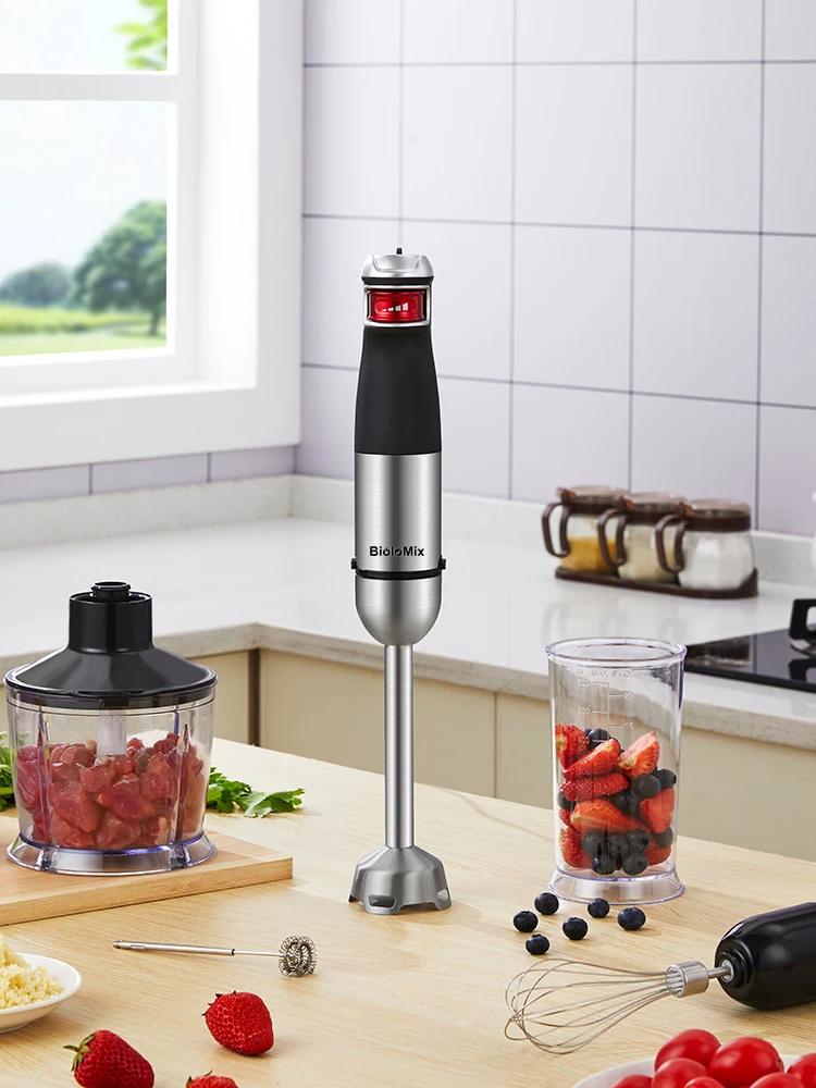 BioloMix EHB3001 1200W Frullatore a Immersione Multifunzione 5-in-1 con Tritatutto Frusta Montalatte