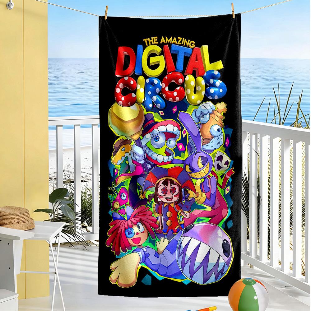 Digital Circus Beach Towel Soft Durable Quick-Dry Comfortable Lightweight Perfect for Traveling Yoga Camping and Swimming