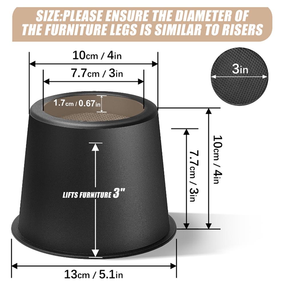 Gute Möbel-Erhöhungen 4 Zoll Bett-Erhöhungen Schwerlast für Tisch Schreibtisch Couch Stuhl Sofa Schrank Bettgestell Wohnheim