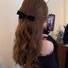 Yurika Black Satin Velvet Ribbon Hair Clip Mini Hair Clip