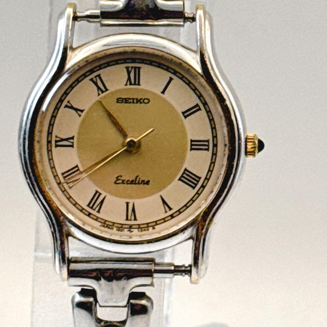 SEIKO Excelline 1987 Roman Dial Gold Ladies Operation