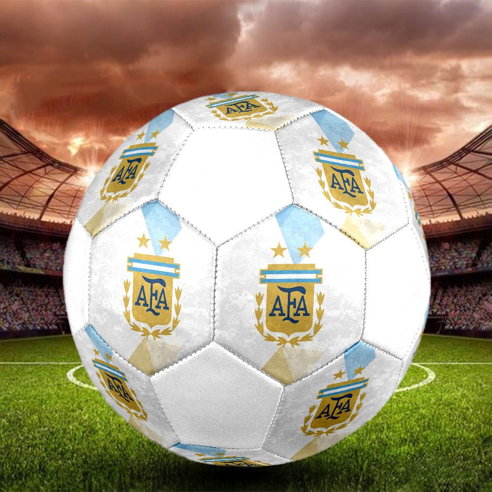 Argentina Football Logo Size 5 Soccer Ball, Machine-Stitched PVC, Durable & High Bounce, All Ages Fit, Fan Merchandise, Matches & Outdoor Use.