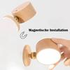 Dimmable Wooden Wall Mounted Lamp Touch Control USB Rechargeable Lamp  Bedroom Lighting