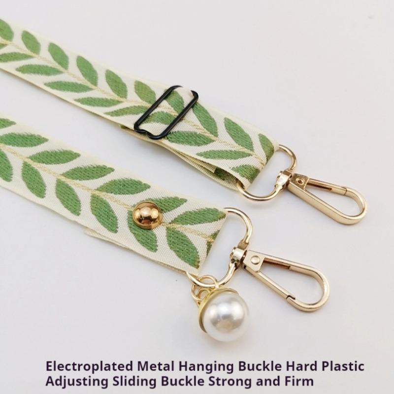 Universal Adjustable Leaf Shaped Phone Lanyard for Women Crossbody Single Shoulder Neck Strap Pearl Pendant Hanging Anti Loss