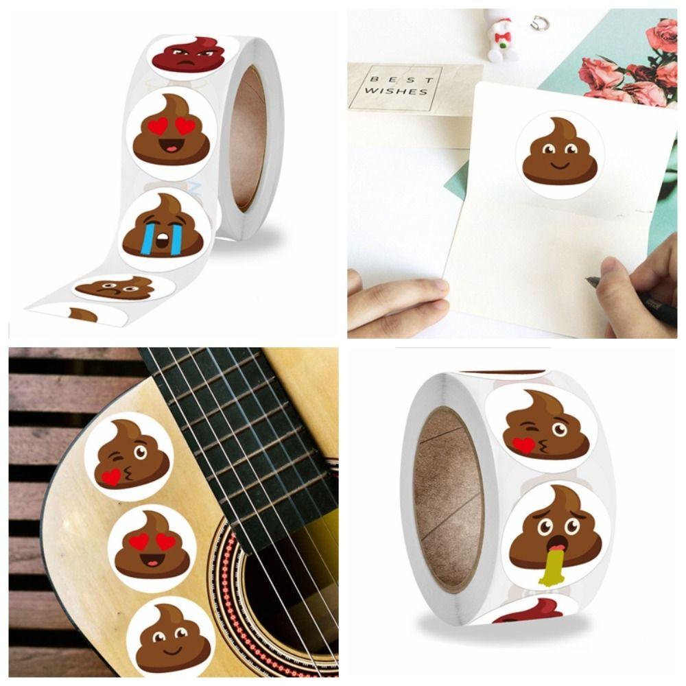 500pcs Funny Poop Emoticons Sticker Self-adhesive Reward Sticker Stationery Sticker  Home Decor