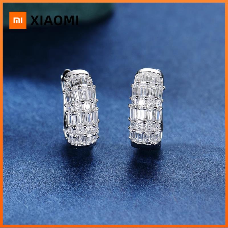Xiaomi Huitan Sparkling Women Hoop Earrings Versatile Circle Wedding Engagement Charming Accessories Fashion Elegant Lady Jewelry Gift