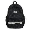 Sweet Lace Trim Rucksack Large Capacity Student School Bag Y2k Polka Dot Backpack  Outdoor Use