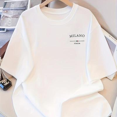 Milano Italia Graphic T-Shirt,Soft Breathable & Fade-Resistant, Classic Fit for Daily Casual Wear