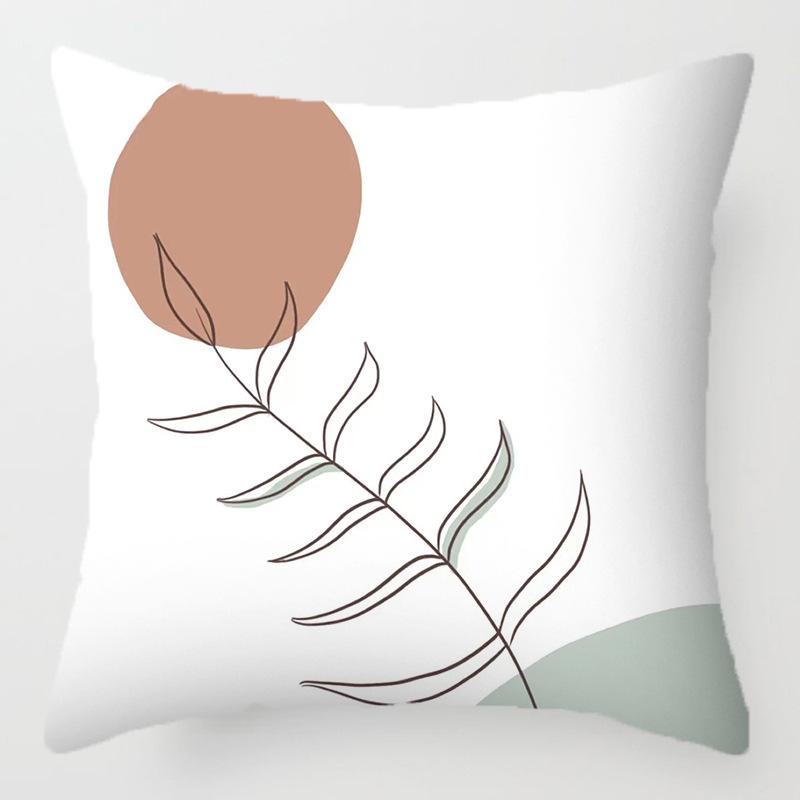 Morandi Abstract Artistic Patterns Throw Pillow Cover with Short Plush Print for Living Room Sofa Decoration Cushion Cover