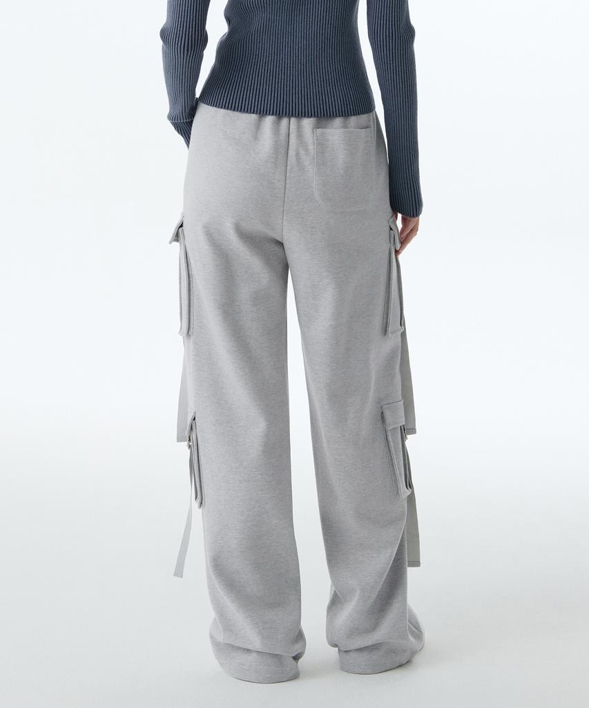 MUSINSA STANDARD WOMAN Women'S Double Knit Sweat Multi Cargo Pants [Medium Grey]