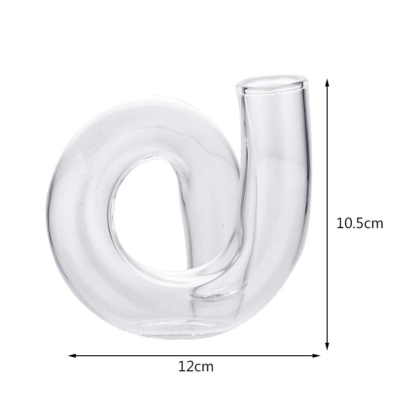 1pc Glass Vases Clear Flower Vase Candle Holders For Wedding Centerpieces Home Decoration Table Centerpieces Candlestick Holder