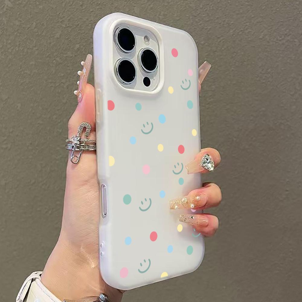 Colorful Polka Dot and Smiley Face Case Phone Case For iPhone 17 16 15 14 13 12 11 Pro Max Air XS XR X 7 8 Plus Shockproof Cover