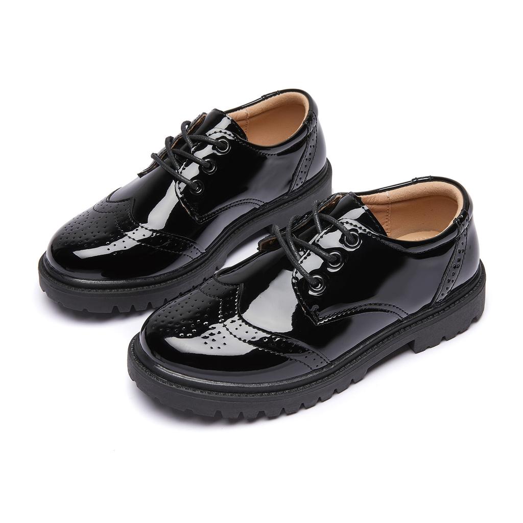 Children Loafers For Boys 2026 Spring British Style Classic Kids Fashion Performance Casual Black Leather Shoes For Wedding Show