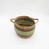 Cotton & Seagrass Large Baskets – Natural Black & Green- Set of 3
