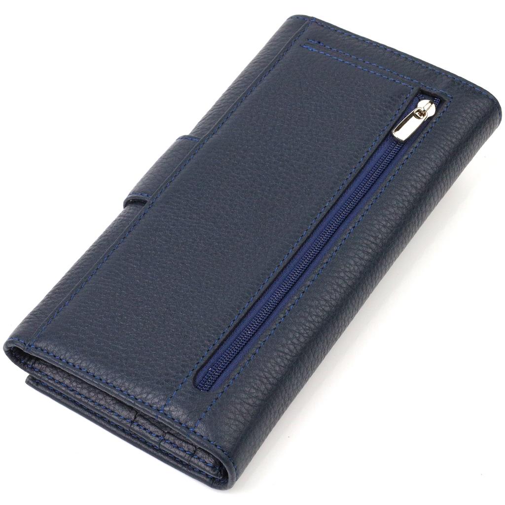 Vertical Fashionable Men's Wallet Made of Genuine Leather Flotar CANPELLINI 21841 Blue