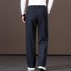 Woodpecker Men's Elastic Waist Wool Trousers - Loose Wide-Leg Casual Pants for Spring & Autumn