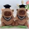 23Cm Doctor Hat Capybara Plush Toy Graduate Plush Dolls Cute Stuffed Animal Plushie Cute Pendant Cartoon Pillow Graduation Gift