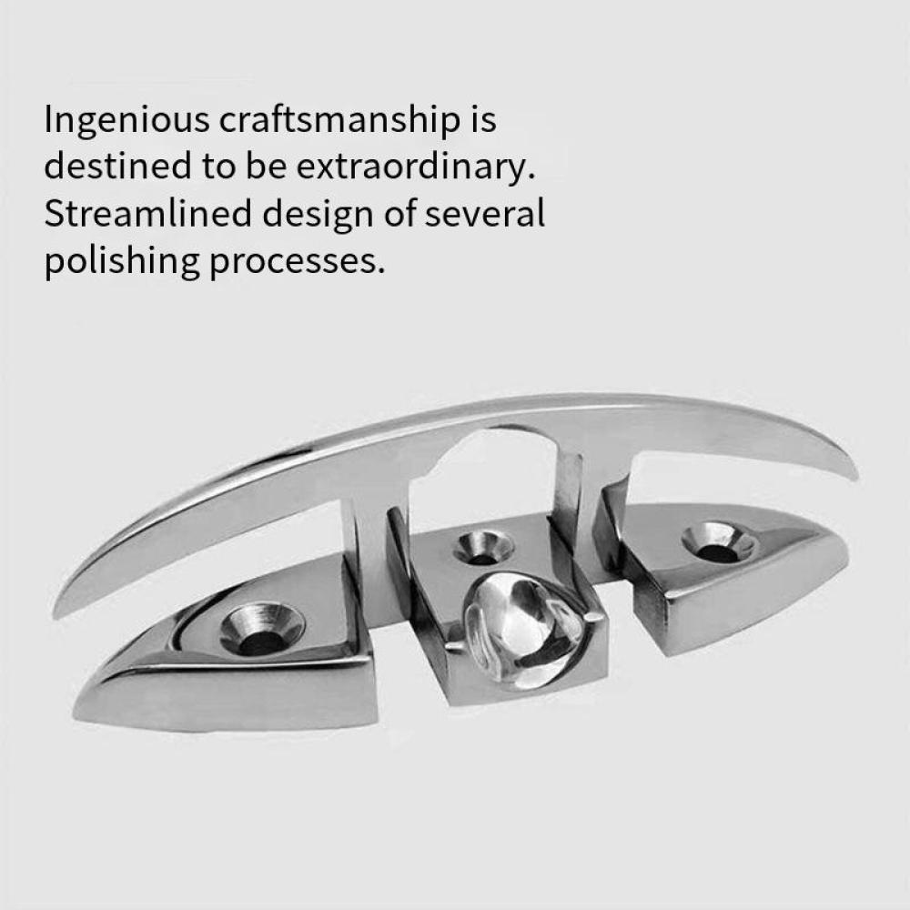 Bootsklampe, 12,7 x 15,2 cm, klappbare Klampen aus Edelstahl 316, Marinequalität, Seilklampe, hochklappbare Dockklampe für Boot, Kajak und Dekoration mit Verschluss