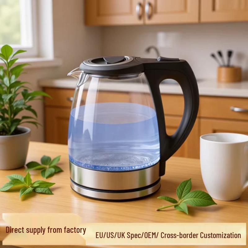 Large Capacity Glass Electric Kettle with Borosilicate, Auto Power-off & Dry-burn Protection