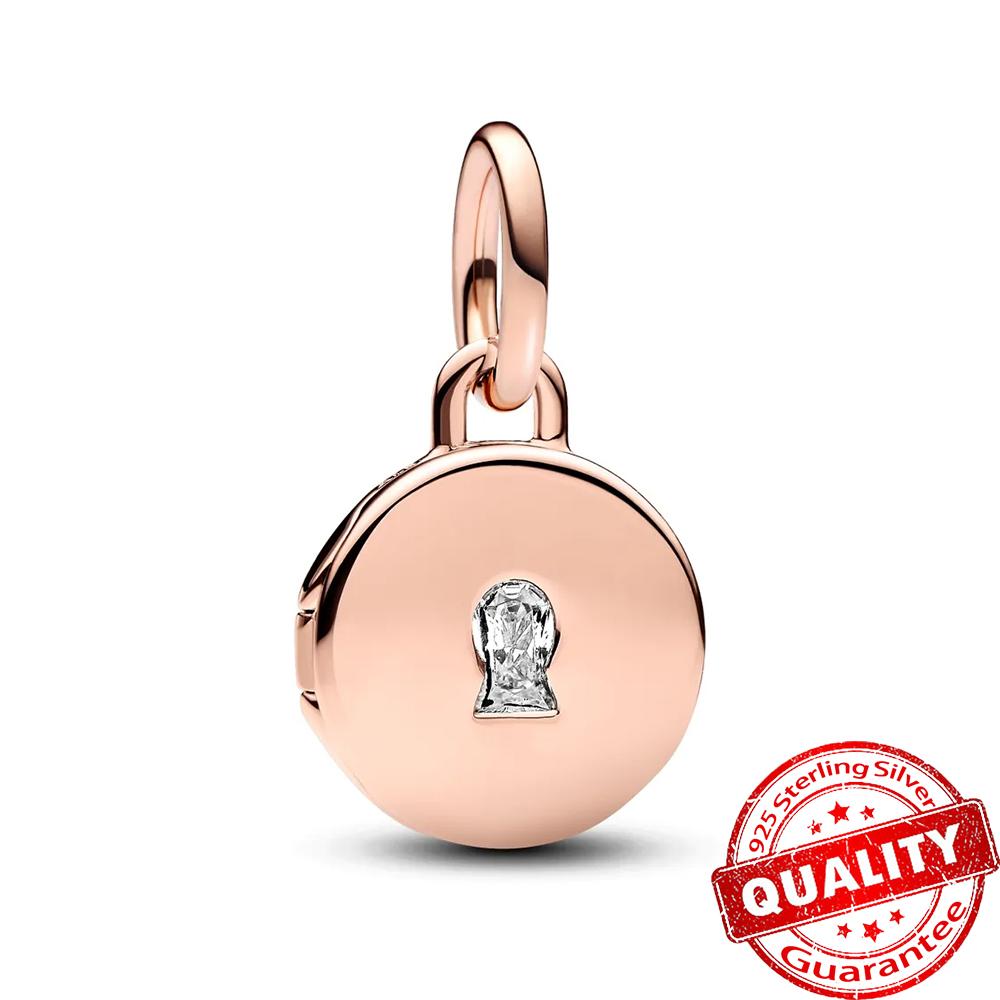 Rose Gold Copper Heart Shaped Bell Charm Fit Original Bracelet Infinity Mom Heart Pendant For Girls Jewelry Gift