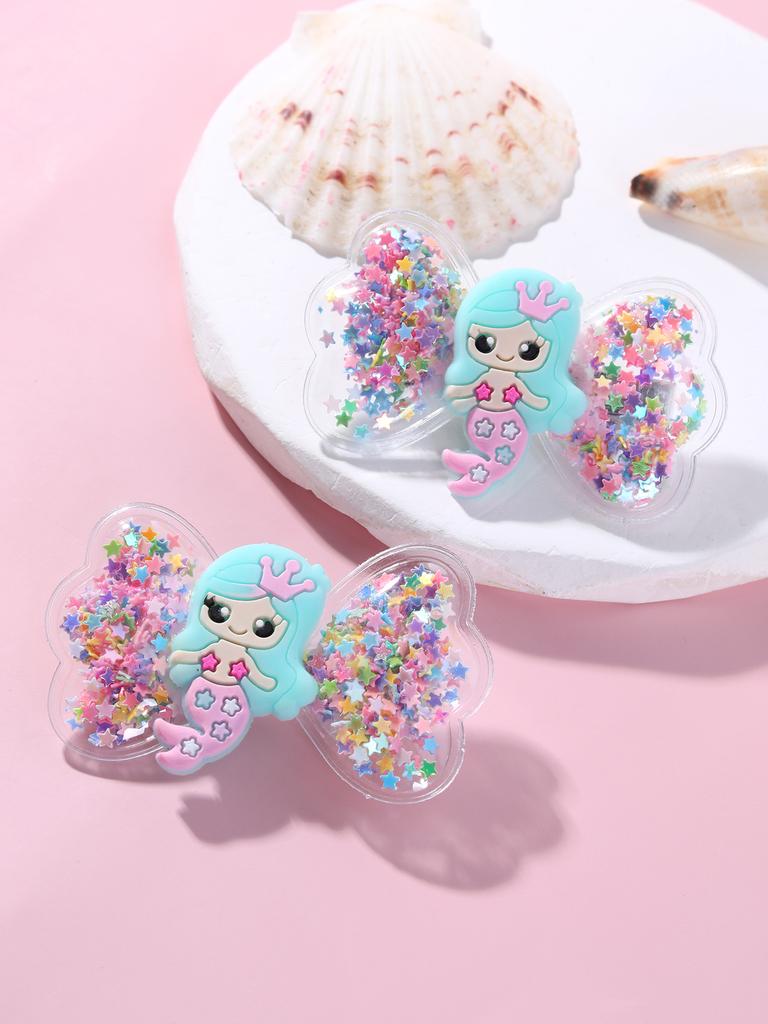 2 Stück Mode Meerjungfrau Haarspangen für Mädchen Cartoon Bunte Haarnadeln Baby Kinder Dekorative Haarspangen Niedliche Boutique Haaraccessoires