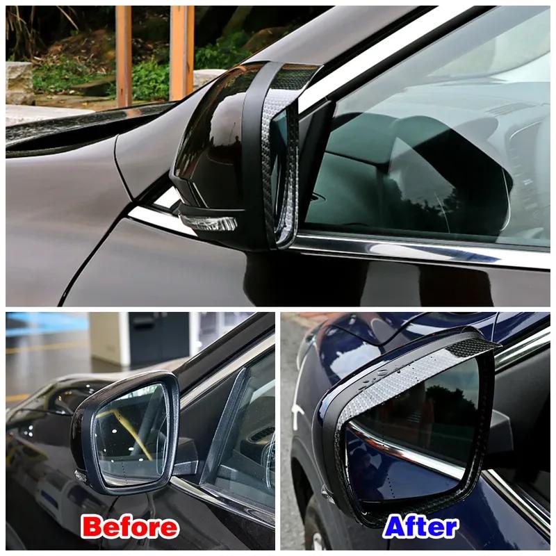 For Renault Kadjar 2015- Exterior Refit Rearview Chrome Side Mirror Protect Shell Cover Rain Visor Trim Carbon Fiber Modify
