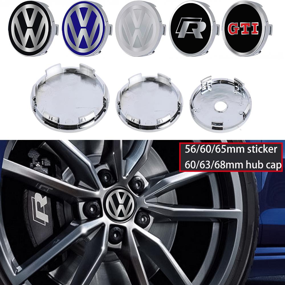 4Pcs/Set 60/63/68mm Car Wheel Center Hub Cover Badge Emblem For VW Golf Caddy Passat GTI Lavida Sagitar R32 R Auto Accessories zd4