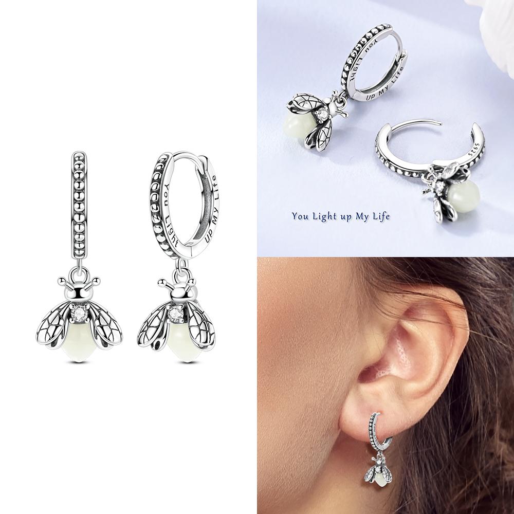 Hoop Earrings 925 Silver Certified Red Bow Heart Zircon Stud Earrings Lady's Anniversary Gift Luxury Jewelry