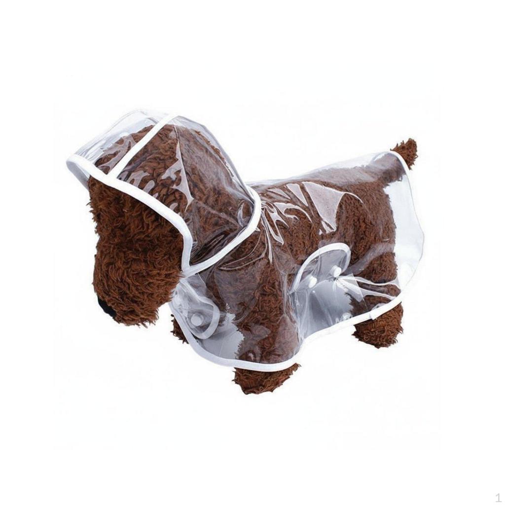 Transparent Dog Raincoat Waterproof Clear Rain Jacket Easy to Wear Pet Cape for Dogs,