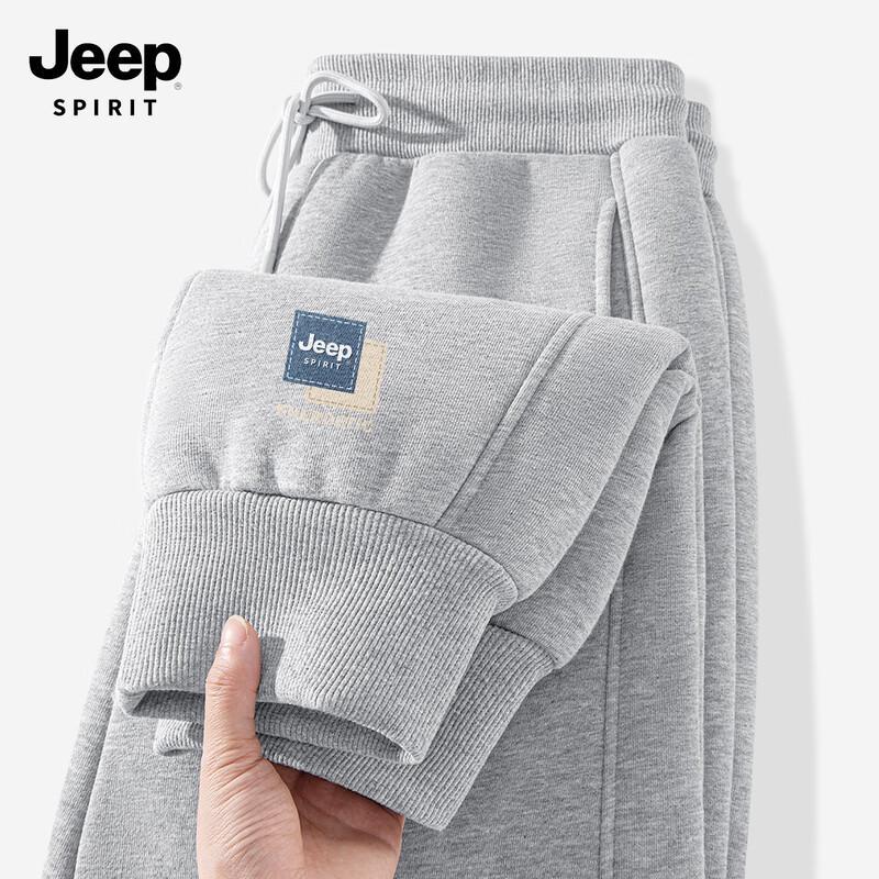 JEEP SPIRIT Men's 2025 Winter Warm Fleece Lined Sweatpants