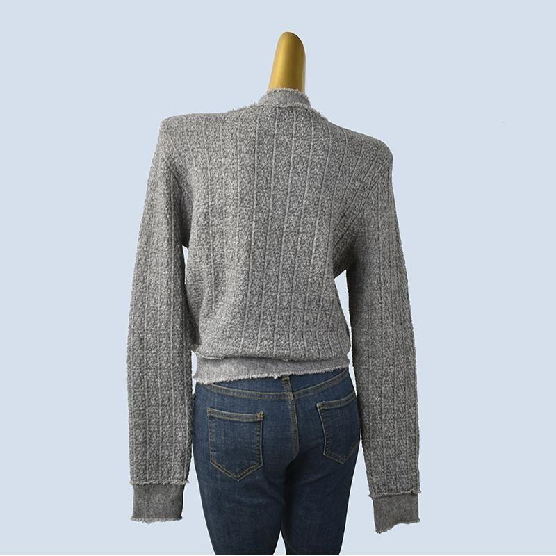 Fashion Classic Style Loose Short Single Breasted Long sleeve Autumn Sweet Cardigan V-neck Women Coat Solid Knit sweater