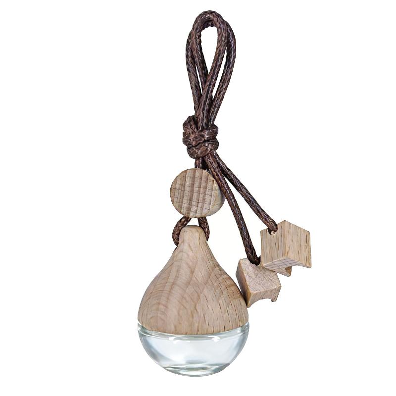 

1/2/4Pcs Refillable Car Essential Oil Diffuser Bottle 6Ml Empty Car Air Freshener Pendant Perfume Glass Bottle With Wooden Caps A1