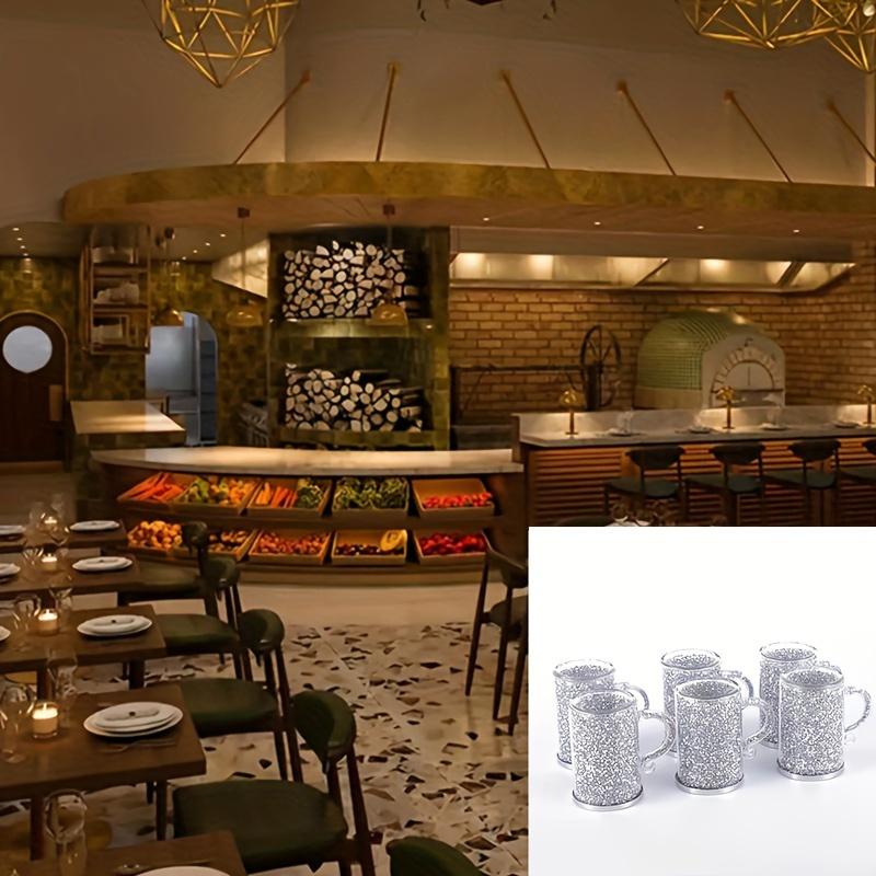 6-teiliges schillerndes Diamant-Becherset aus Glas – hitzebeständiges Borosilikatglas für Kaffee, Tee und andere Getränke – perfekt für Cafés, Restaurants und Zuhause