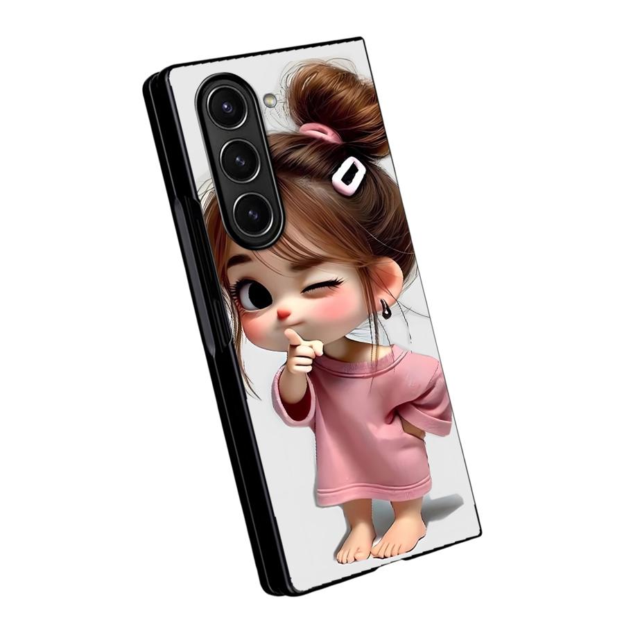 

Back Phone Cover Case for Samsung Galaxy Z Fold 7 6 5 4 3 ZFold3 ZFold5 ZFold6 ZFold7 ZFold4 Cartoon Girl Pattern Galaxy Z Fold7