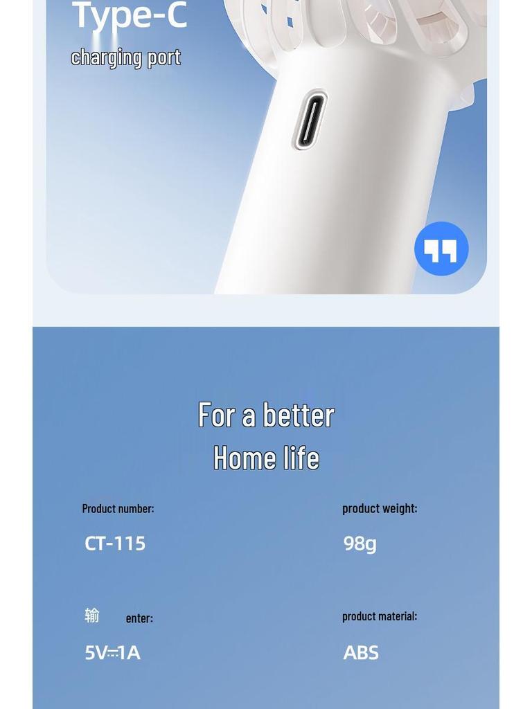 Portable Rechargeable Mini Fan: Handheld USB-Powered with Long Battery Life