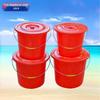 ZISIZ Plastic Handled Red Bucket