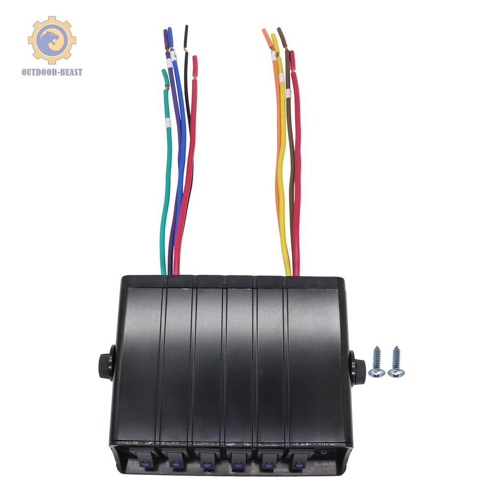 For Jeep Auto Car Truck 6 Gang 12V DC 40A On/Off Rocker Switch Panel Control Box