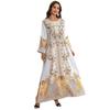 ZD025 Stylish Muslim Women's Beaded Print Robe Dress