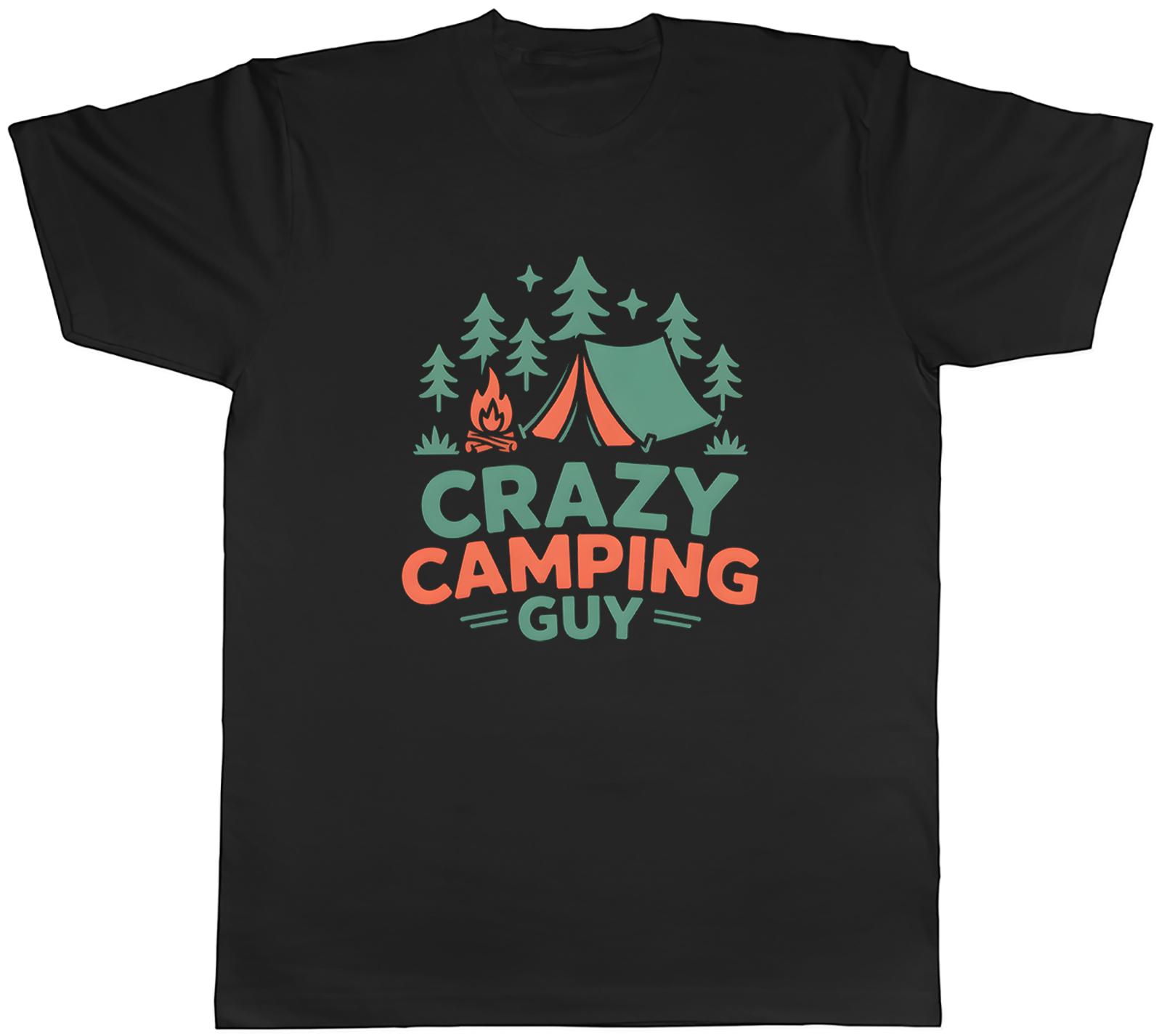 Crazy Camping Guy Outdoors Adventure Unisexs TShirt Tee Gift Top S