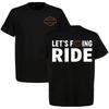 Camiseta Biker Lets F Ride, Camiseta Gráfica de Motocicleta Ousada, Estilo Rider Streetwear P