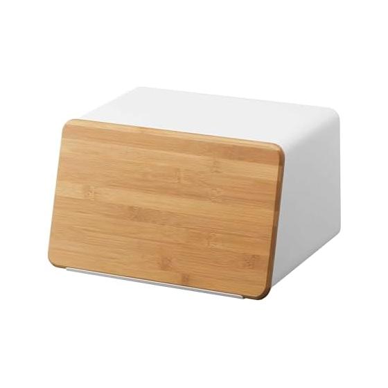 Yamazaki Jitsugyo Bread Case with Removable Lid White W31.5XD24.5XH18.5cm Tower Bread Case with Slideable Lid Large Capacity 5290