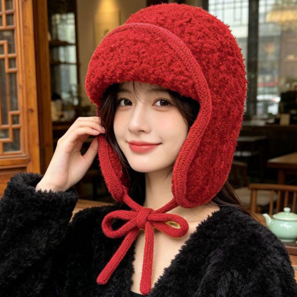 Windproof Winter Hat Warm Lei Feng Hat Cute Knitted Wool Hat  Autumn Winter