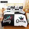 King And Queen Duvet Cover Set Microfiber Beard And Red Lips King Size Bedding Set For Couple Romantic Valentine's Day Presents