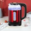 In-stock Transparent Glass Electric Kettle, Half-cover Design, Double-layer Anti-scald, Visible Stainless Steel Boiling, Perfect for Home Use.